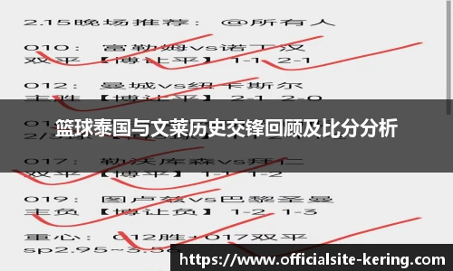 篮球泰国与文莱历史交锋回顾及比分分析